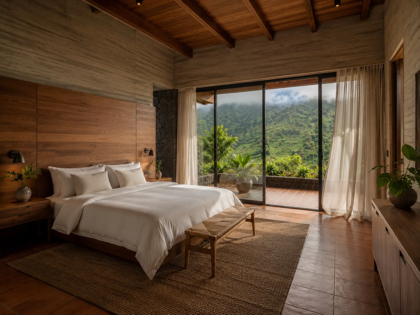 Suite principal abierta a la terraza