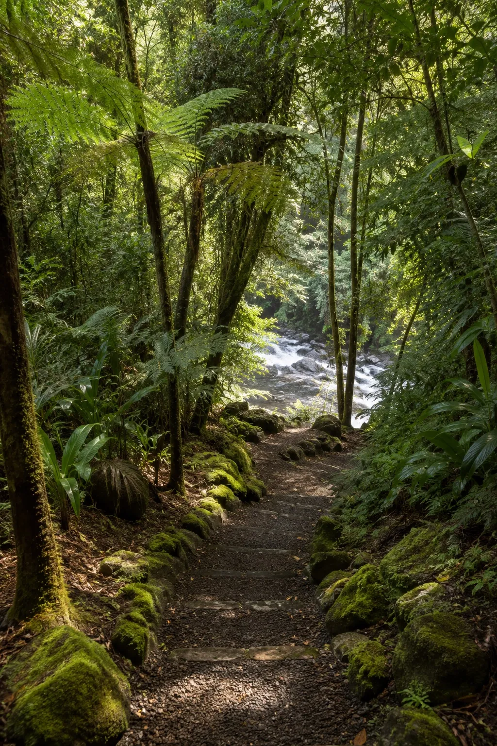 Sendero privado hacia el río