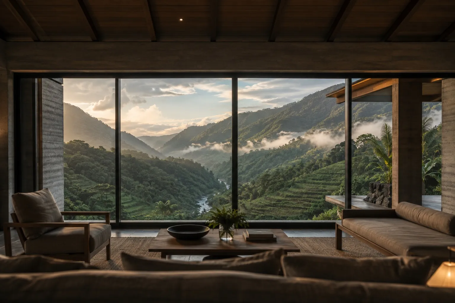 Interior abierto al paisaje del valle